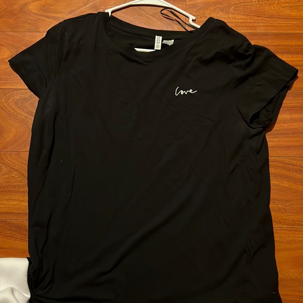 black tshirt with love written in white